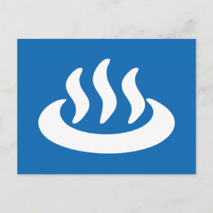 Cartão Postal Onsen ♨ Hot Primavera 温 泉 Sinal Japonês