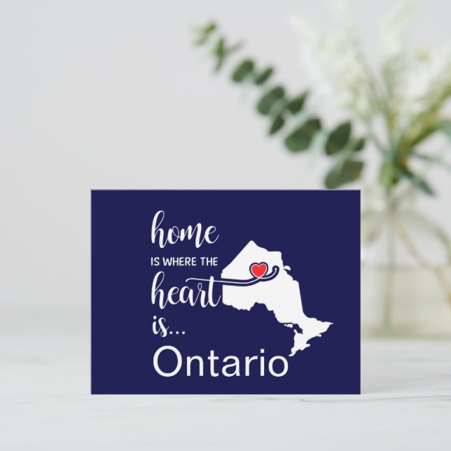 Cartão Postal Ontario Home é onde está o coração (Em pé/Frente)