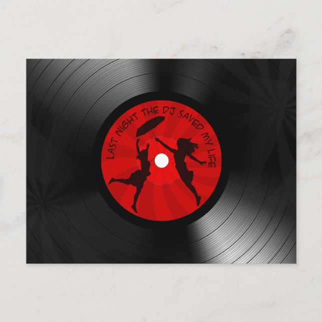 Cartão Postal Ontem À Noite O DJ Salvou O Meu Registro De Vinilo (Frente)
