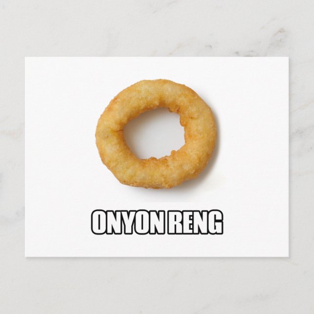 Cartão Postal ONYON RENG - Onion Ring humoralmente escrito (Frente)