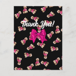 Cartão Postal Oodles De Poodles (Rosa em Preto) Obrigado