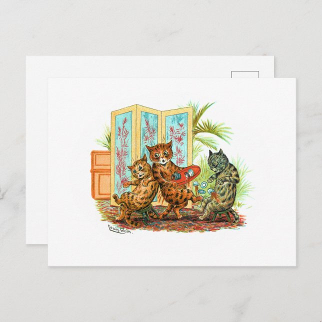 Cartão Postal Oops Cat-astrophe Louis Wain (Frente/Verso)