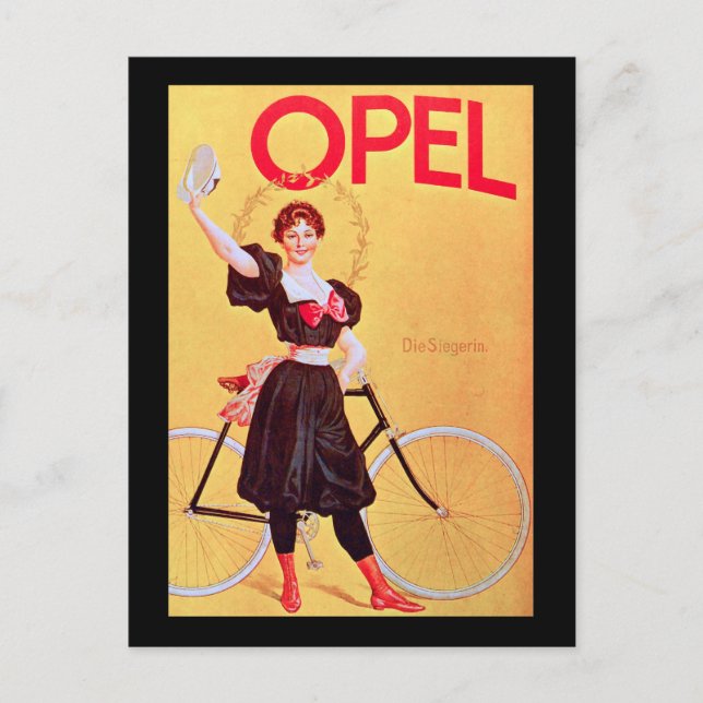 Cartão Postal Opel - Bicicleta de Poster (1900) (Frente)