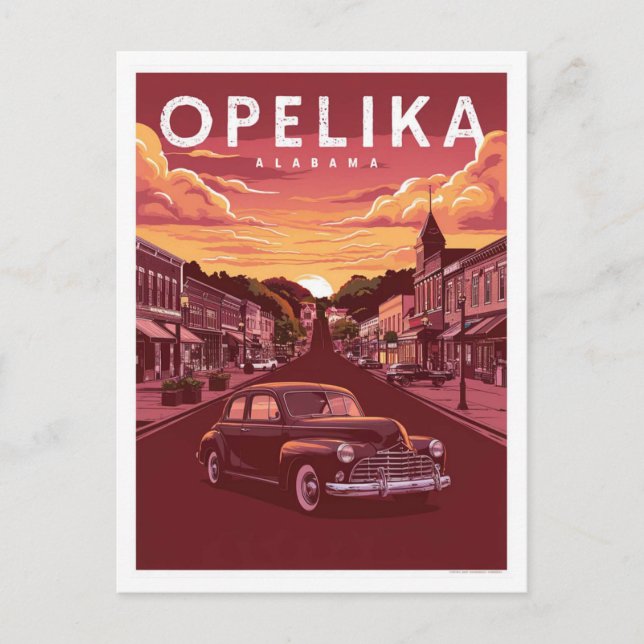 Cartão Postal Opelika, Alabama  (Frente)