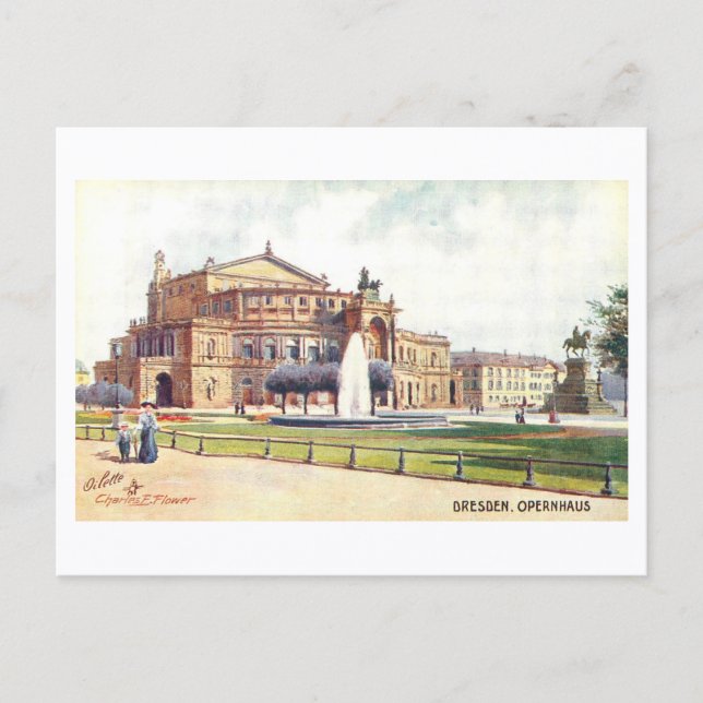 Cartão Postal Ópera Antiga, Dresden, Alemanha (Frente)