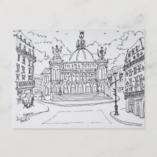 Cartão Postal Ópera de Palais Garnier Paris, França