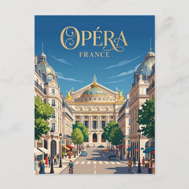 Cartão Postal Ópera França (Frente)