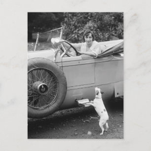 Cartão Postal Opera Singer com seu Cachorro, 1920