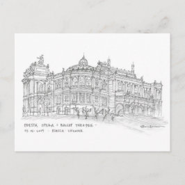 Cartão Postal Ópera + Teatro Balé, Odessa, Ucrânia