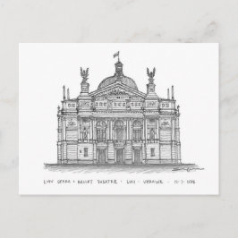 Cartão Postal Ópera + Teatro de Balé, Lviv, Ucrânia