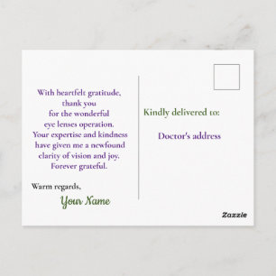 Cartão Postal operação maravilhosa de lentes oculares