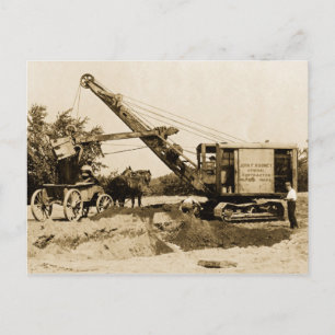Cartão Postal Operador Crane Northwest Loading Horse n Buggy Old