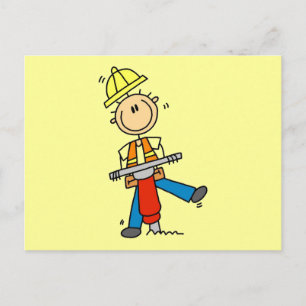 Cartão Postal Operário da Construção com Martelo Perfurador