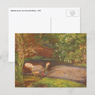Cartão Postal Ophelia de Millais, Vintage Victorian Fine Art