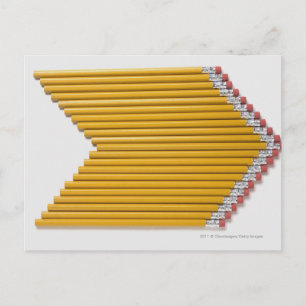 Cartão Postal Opinião de ângulo alto dos lápis em seguido