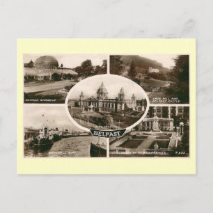 Cartão Postal Opiniões de Belfast, Irlanda Vintage