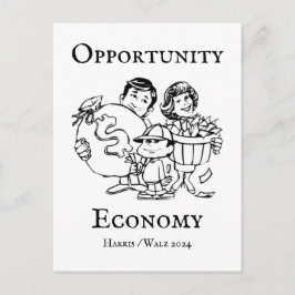 Cartão Postal Opportunity Economy Harris Walz 2024