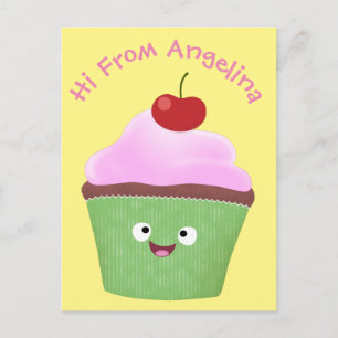 Cartão Postal Óptica ilustração do desenho animado do cupcake