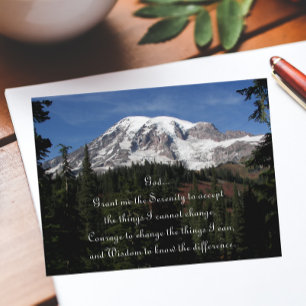 Cartão Postal Oração Inspiradora da Serenidade Monte Rainier