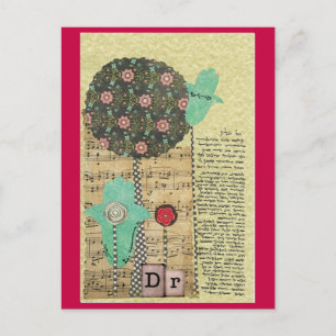 Cartão Postal Oração Médica para a Mulher, Arte Judaica Hebra