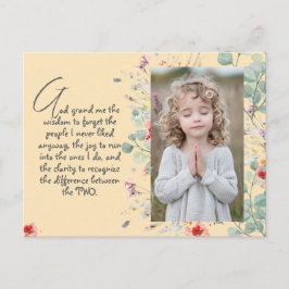 Cartão Postal Oração Personalizada da Sabedoria com Foto, Nome.