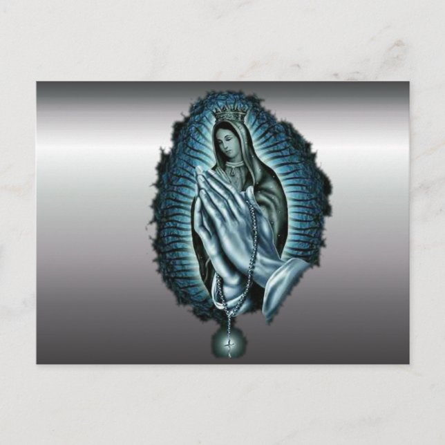 Cartão Postal Oração Roxa Virgem Abençoada Maria (Frente)