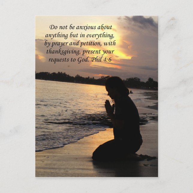 Cartão Postal Oração Solicitação de Igreja Rapariga Rezando (Frente)