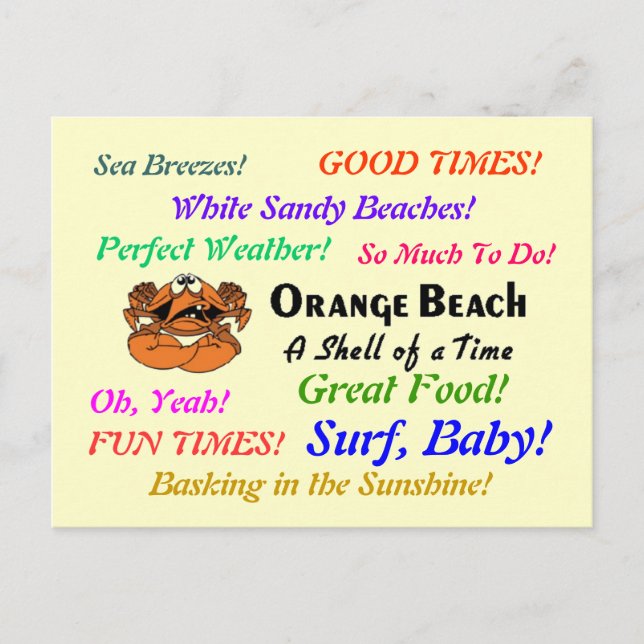 Cartão Postal Orange Beach Alabama (Frente)