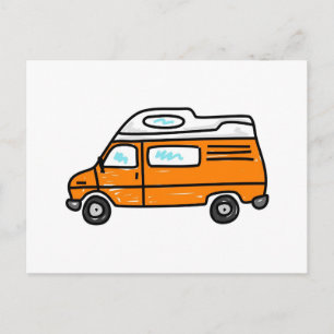 Cartão Postal Orange Campervan