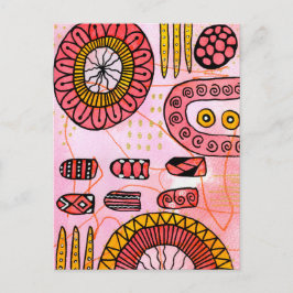 Cartão Postal Orange Coral Abstract Postcard