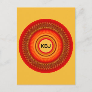 Cartão Postal Orange e Yellow Mandala