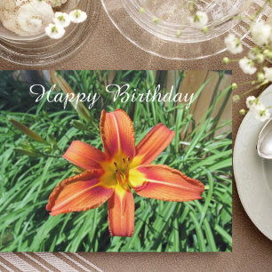 Cartão Postal Orange Floral Photoshop Birthday