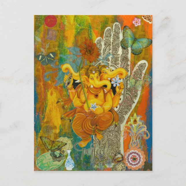 Cartão Postal Orange Ganesha (Frente)