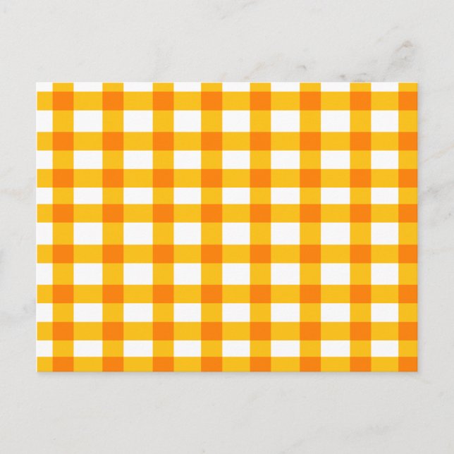 Cartão Postal Orange Gingham (Frente)