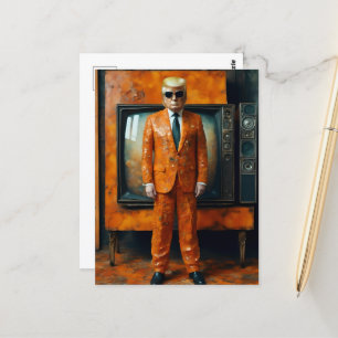 Cartão Postal Orange Man Trump Orange Suit Abandonou TVs