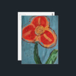 Cartão Postal Orange Mixed Media Flower<br><div class="desc">A mixed media collage made and photographed by Angelandspot in the year 2026 with a flower on a blue background</div>