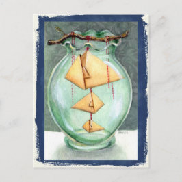 Cartão Postal Orange Origami Fishes