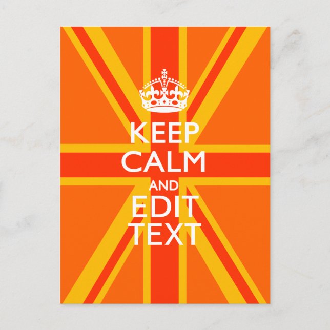 Cartão Postal Orange Union Jack British Flag Swag (Frente)