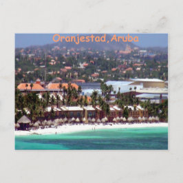Cartão Postal Oranjestad, Aruba em Watercolor