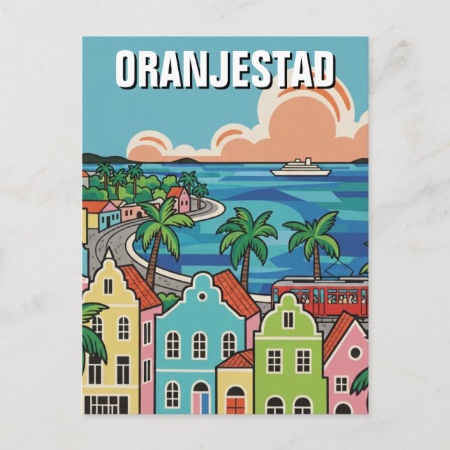 Cartão Postal Oranjestad Aruba Travel (Frente)