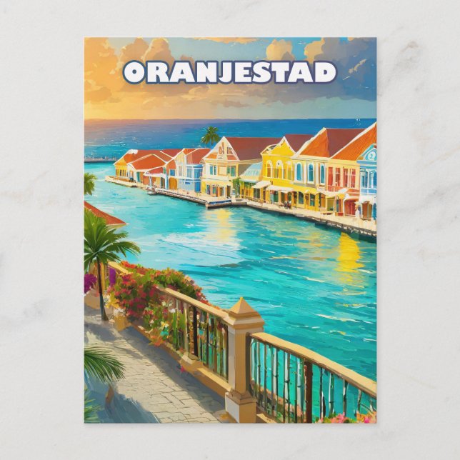 Cartão Postal Oranjestad, Caribbean jewel (Frente)