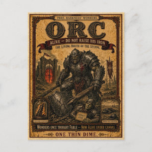 Cartão Postal Orc, Monstro de Circo Antigo