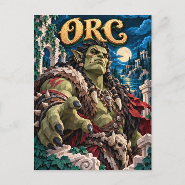Cartão Postal Orc, Monstro de Corte de Papel (Frente)