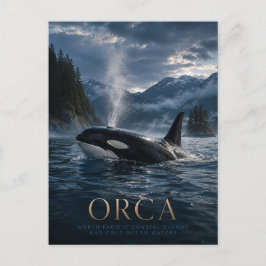 Cartão Postal Orca Fjord do Pacífico Norte ANIMAIS