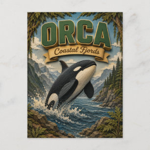 Cartão Postal Orca Fjords Costeiros POPCUT
