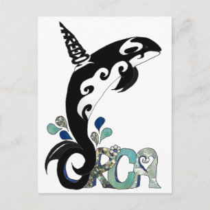 Cartão Postal Orca Freedom Art