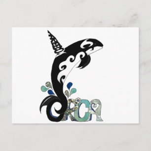 Cartão Postal Orca Freedom Art