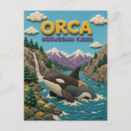 Cartão Postal Orca Norwegian Fjord Modern KlayKoo