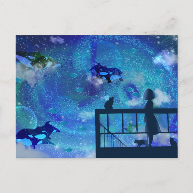 Cartão Postal Orca Whales (Frente)