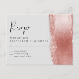 Cartão Postal Orçamento Casamento Look Brilho Dourado Rosa Folha